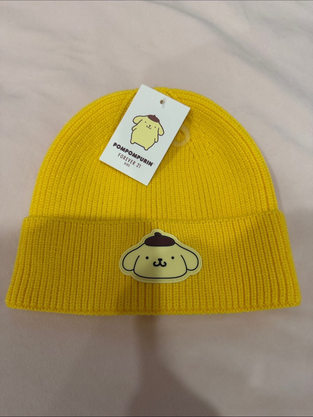 Forever 21 Kids Yellow Pompompurin Knit Beanie